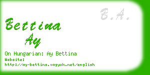 bettina ay business card